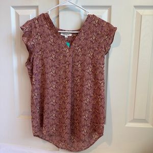 A cute pink floral pattern blouse